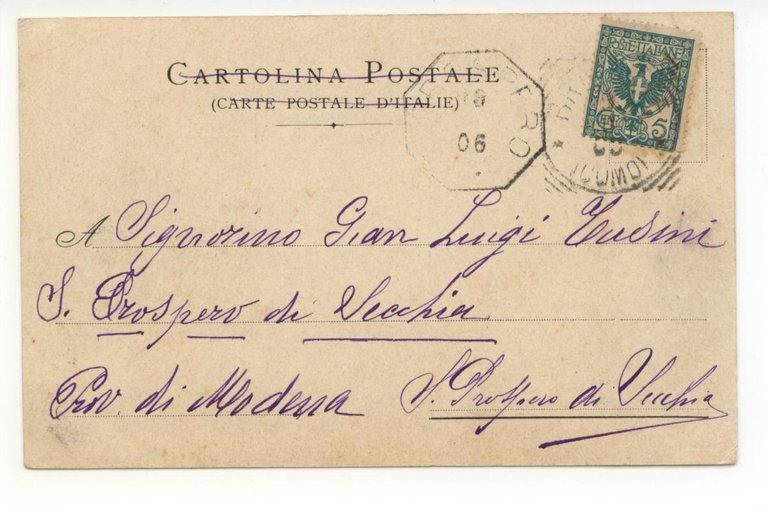 Cartolina Villa Virginia Selva Silva Brunate 1906 viaggiata Como