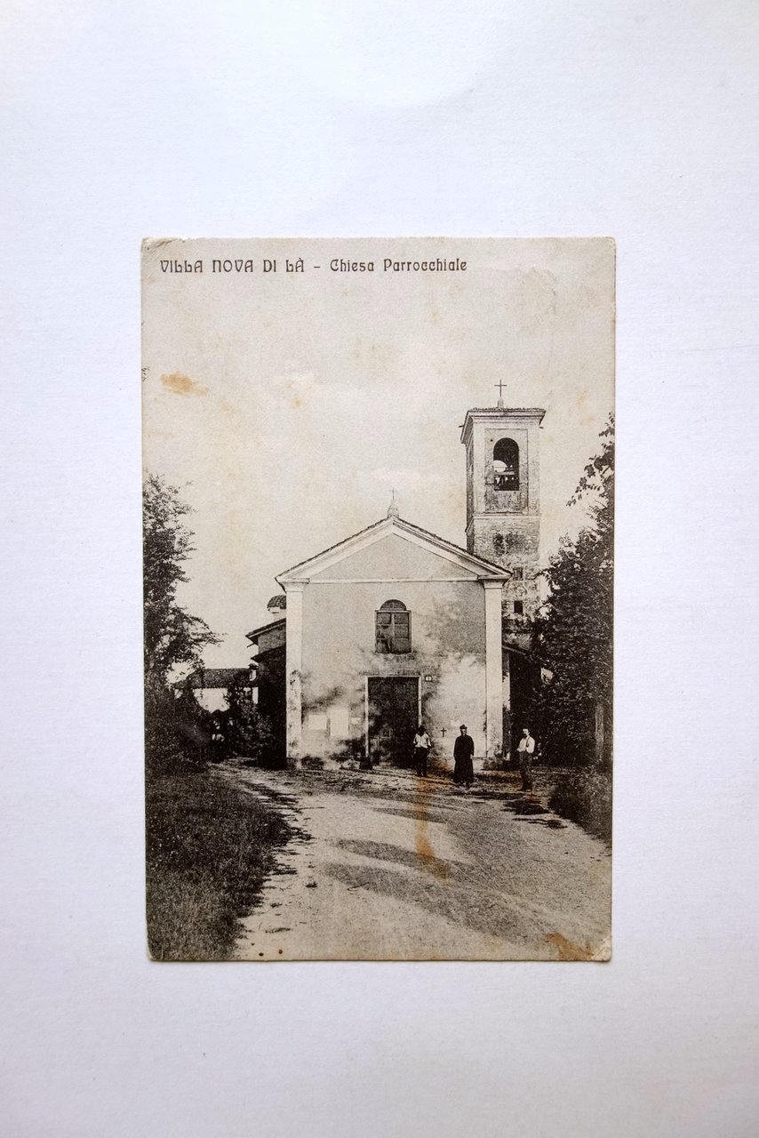 Cartolina Villanova di L‡ Chiesa Parrocchiale Viaggiata 1910 Modena | Immagine principale