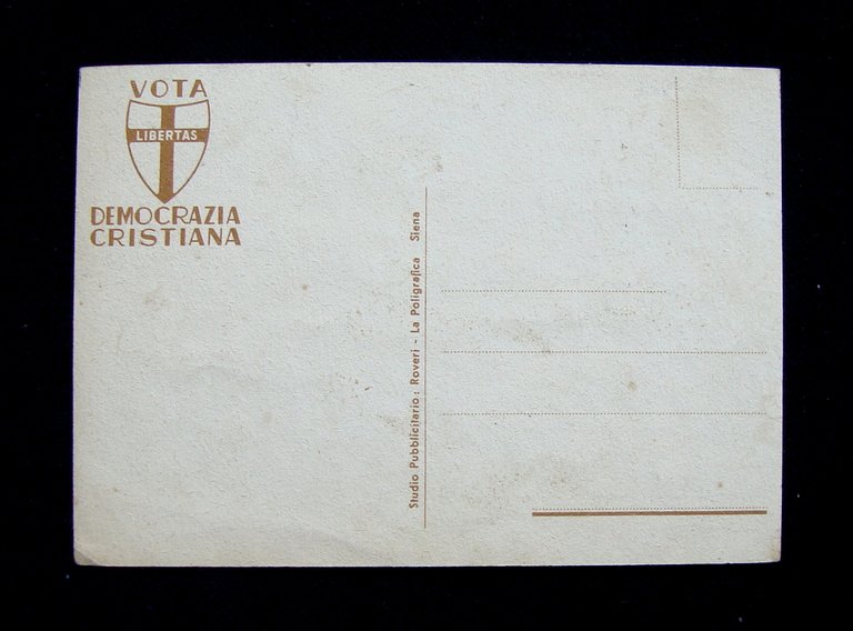 Cartolina Vota Libertas Democrazia Cristiana Umoristica fine anni '50