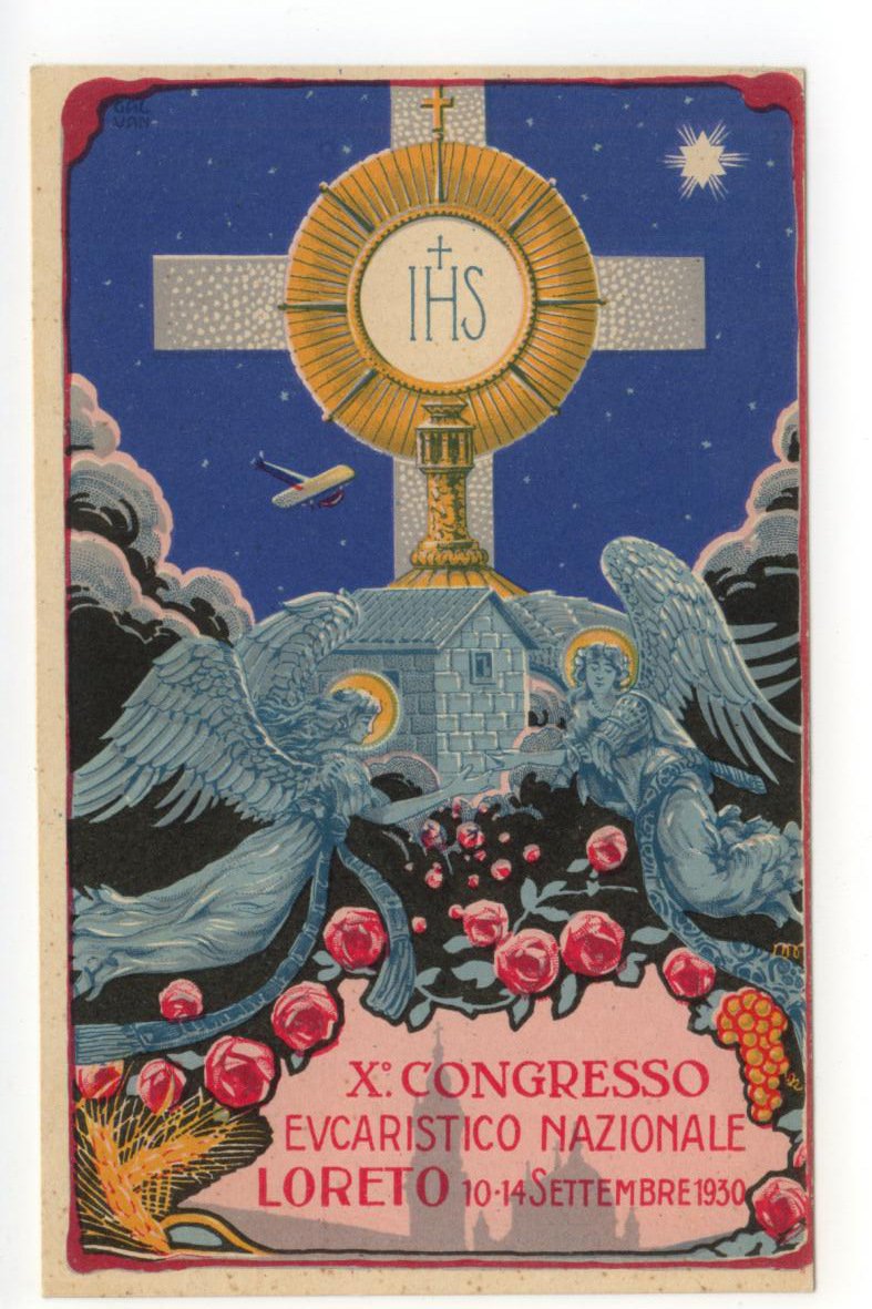 Cartolina X∞ Congresso Eucaristico nazionale Loreto Settembre 1930 non viaggiata