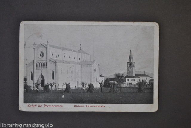 Cartoline Friuli Udine Premariacco Chiesa Parrocchiale Nuova Architettura 1917
