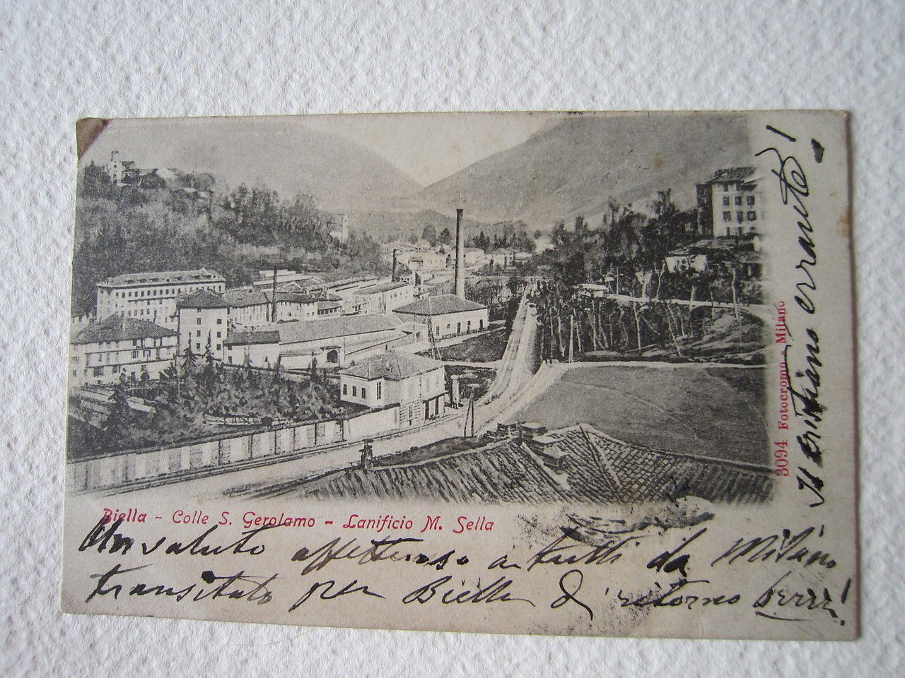 Cartoline Locale 1912 Piemonte Biella Colle S. Gerolamo Lanificio M. … | Immagine principale