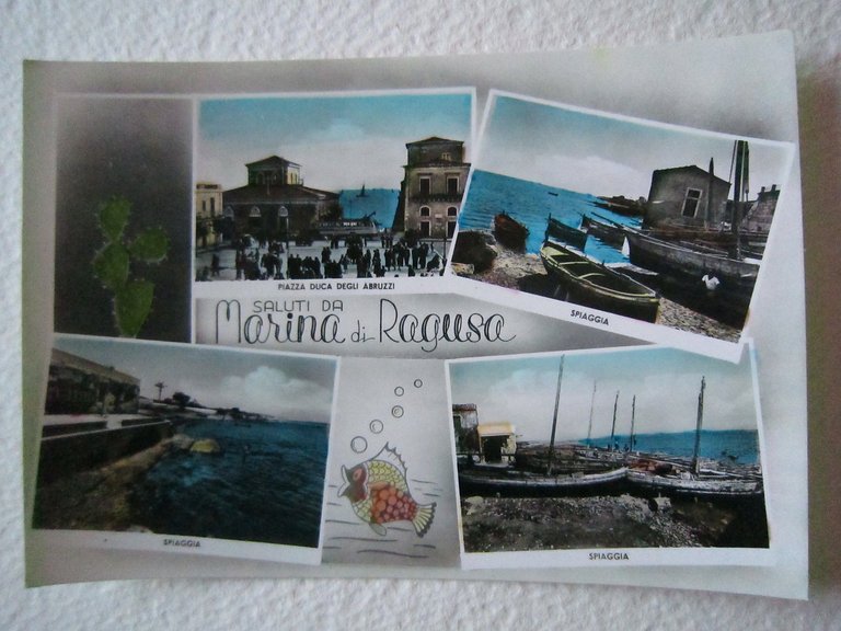 Cartoline Locale 1958 Sicilia Marina Di Ragusa Piazza Duca Degli Abruzzi