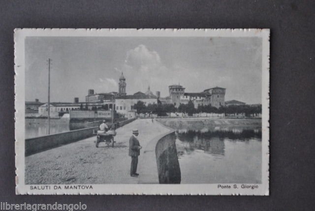 Cartoline Lombardia Mantova Castello Ponte San Giorgio Calesse Animata 1917