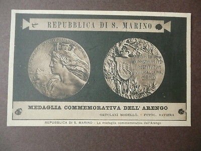 Cartoline Medaglia commemorativa Arengo Repubblica San Marino Baviera