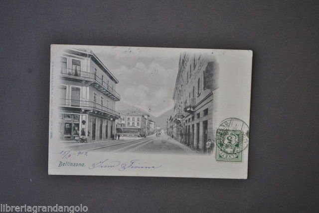 Cartoline Svizzera Ticino Bellinzona Via Cittadina Animata 1902