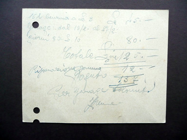 Cartoncino Garage Dolomiti Fratelli Gaspari Dibona Cortina d'Ampezzo Primo '900