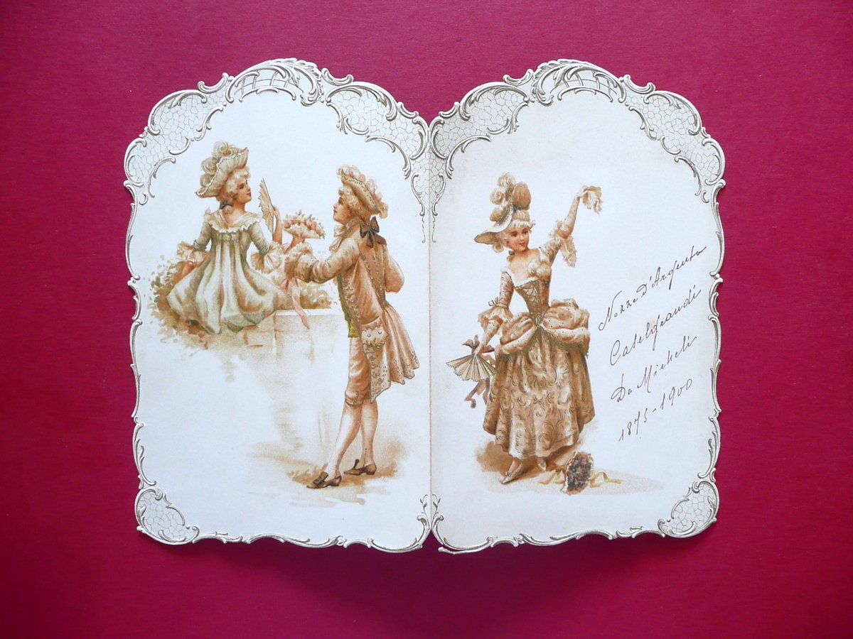 Cartoncino Nozze d'Argento Festeggiamento 1875-1900 Modena Firme Nipoti Cognati