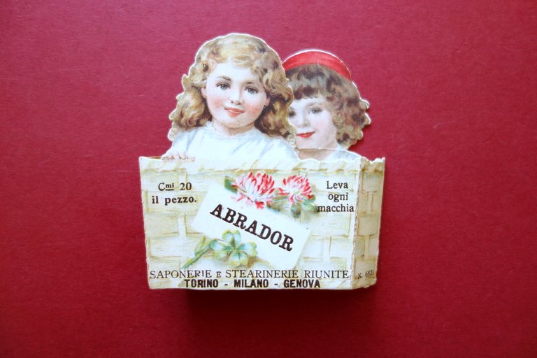 Cartoncino Pubblicit‡ Abrador Saponerie Stearinerie Cromolitografia Grafica