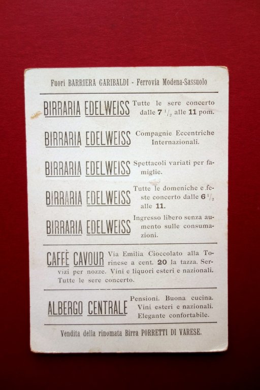 Cartoncino Pubblicitario Majani Cioccolata Purissima Cromolitografia Primo '900