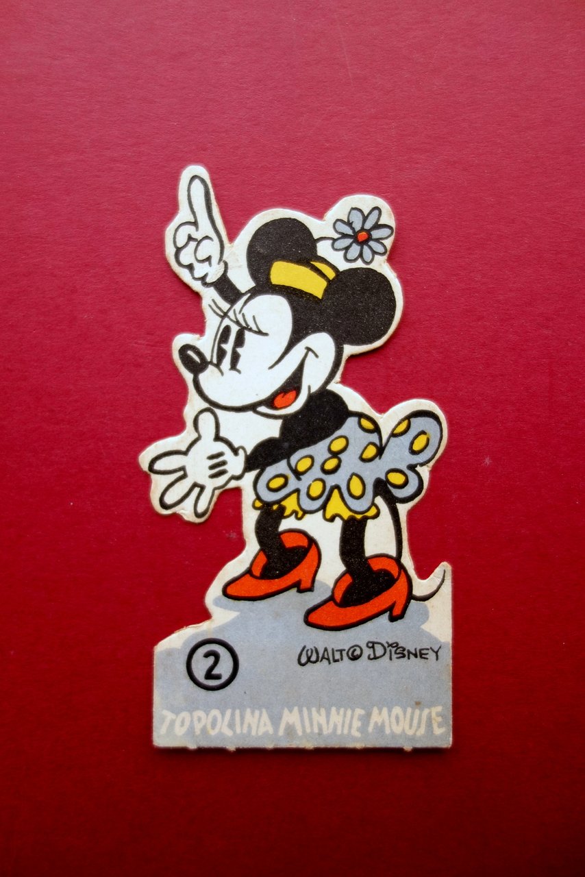 Cartoncino Sagomato Topolina Minnie Mouse Pubblicit‡ SAIWA Biscotti Wafer 1935