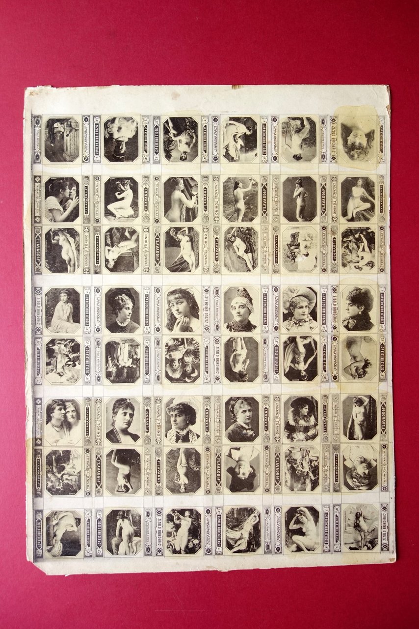 Cartoncino Scatole di Fiammiferi '800 Nudi Femminili Erotica Lavaggi Trofarello