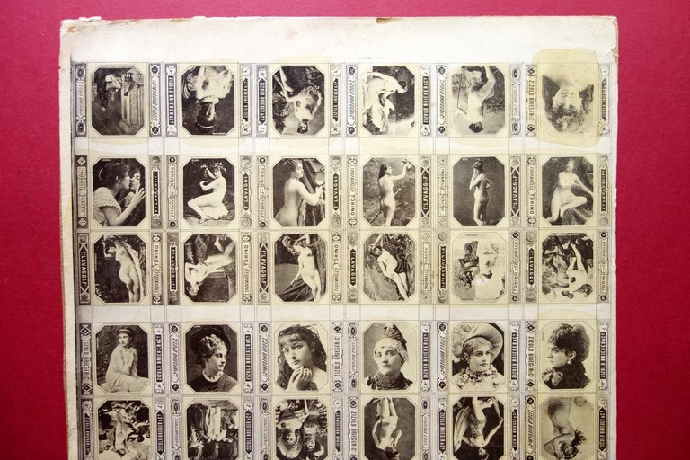 Cartoncino Scatole di Fiammiferi '800 Nudi Femminili Erotica Lavaggi Trofarello