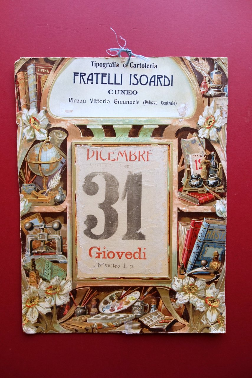 Cartone Pubblicit‡ Tipografia Cartoleria Isoardi Cuneo Grafica Primo '900 | Immagine principale