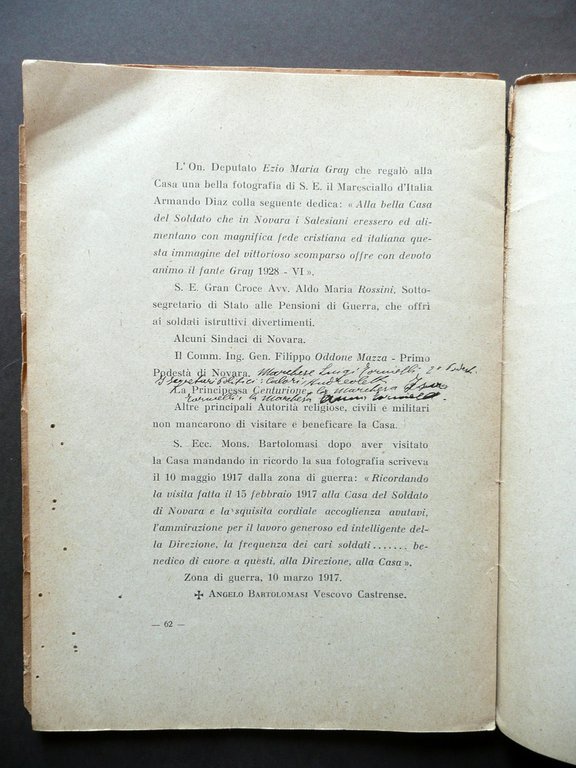 Casa del Soldato Presidiaria Gen. Magnani Ricotti Novara Statuto Relazioni … | Immagine Gallery 3