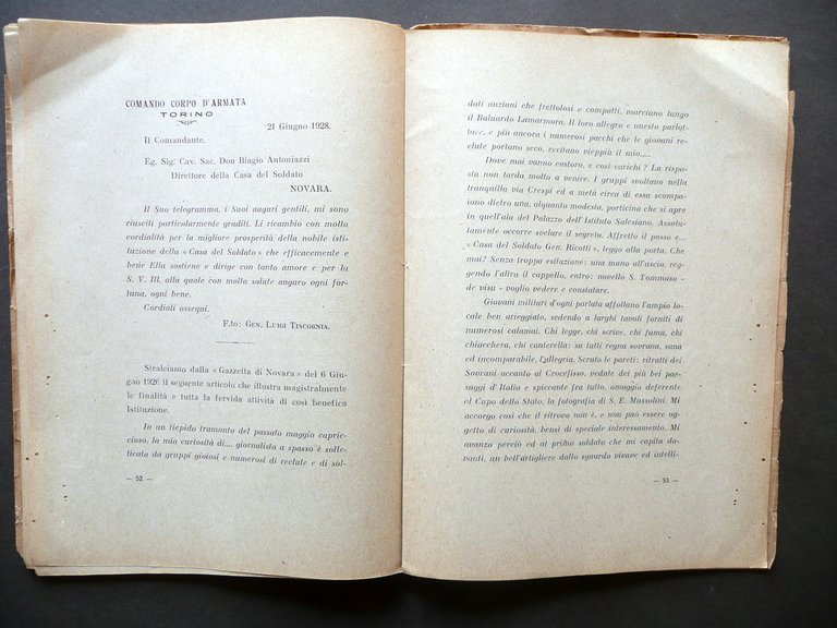 Casa del Soldato Presidiaria Gen. Magnani Ricotti Novara Statuto Relazioni … | Immagine Gallery 4