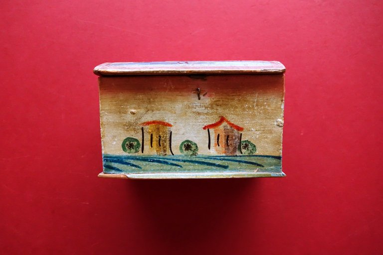 Cassettina Casetta in Legno Dipinta a Mano Area Veneziana Met‡ … | Immagine Gallery 2