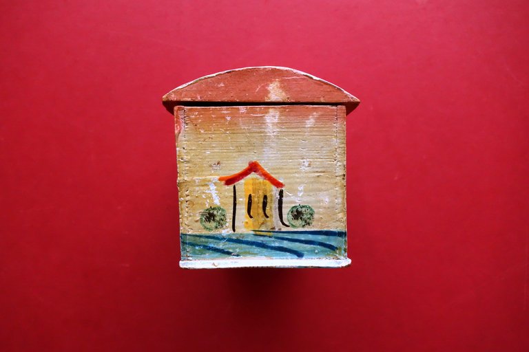 Cassettina Casetta in Legno Dipinta a Mano Area Veneziana Met‡ … | Immagine Gallery 3