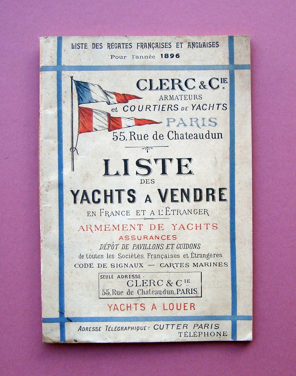 Catalogo 1896 Clerc & C Liste yachts a vendre Paris …