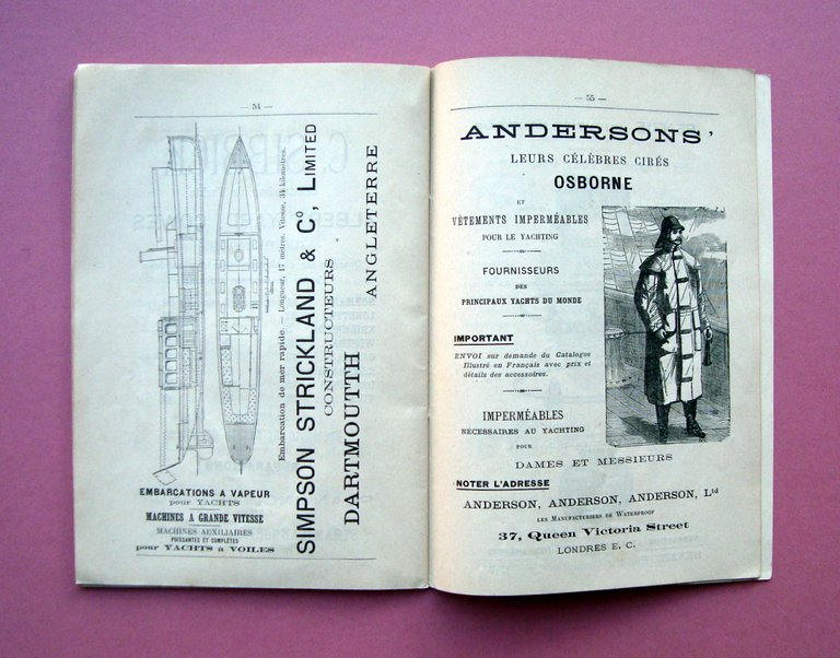 Catalogo 1896 Clerc & C Liste yachts a vendre Paris …