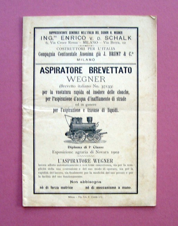 Catalogo 1902 Aspiratore brevettato Wegner Tip. Combi Milano | Immagine Gallery 1