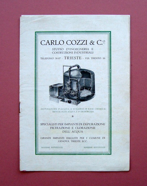 Catalogo 1930 Depuratori Carlo Cozzi Trieste filtrazione clorazione acqua | Immagine Gallery 1