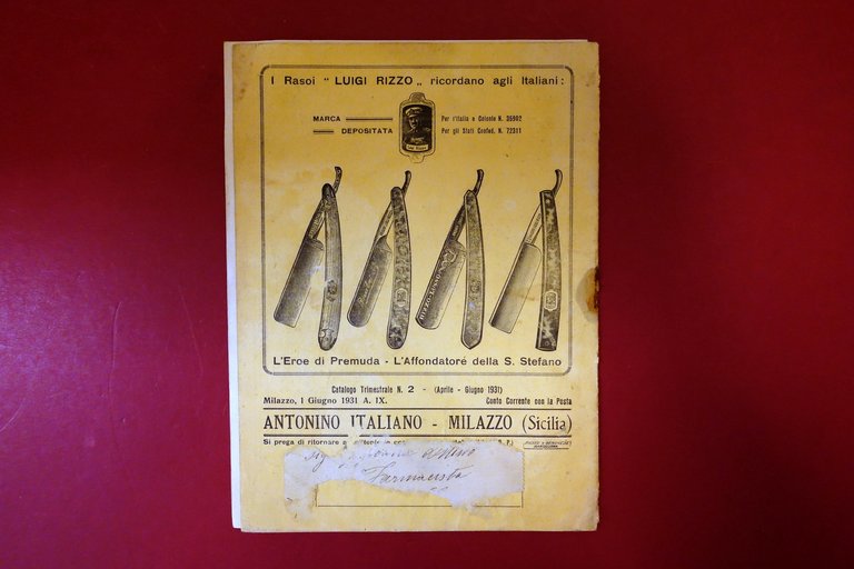 Catalogo Antonino Italiano Milazzo Rasoi e Lame Luigi Rizzo 1931 … | Immagine Gallery 2