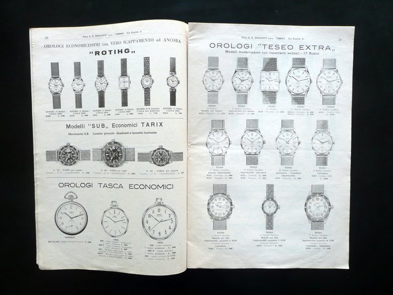 Catalogo Ditta G. B: Ghiglietti Torino Sveglie Elettriche Orologi Lenti …