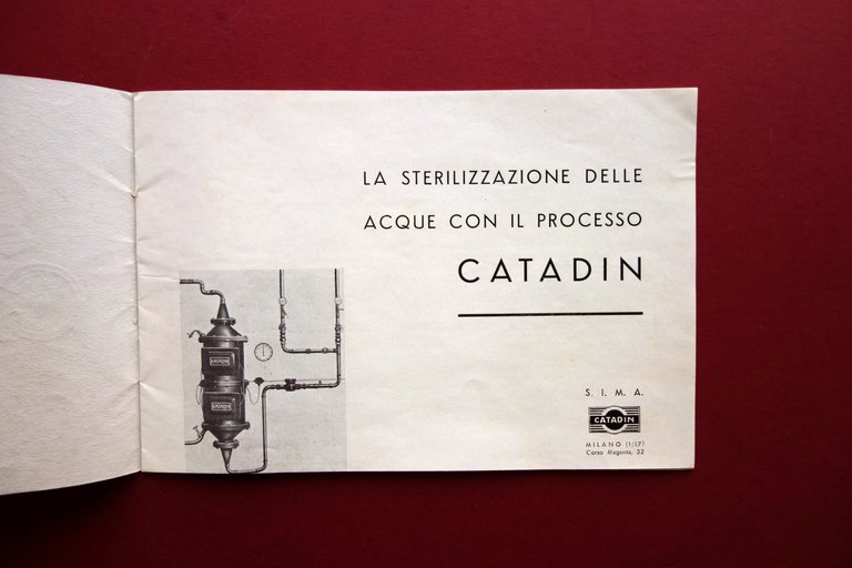 Catalogo Elettro Catadin Acque Sterili Battericide Sterilizzazione Milano 1936