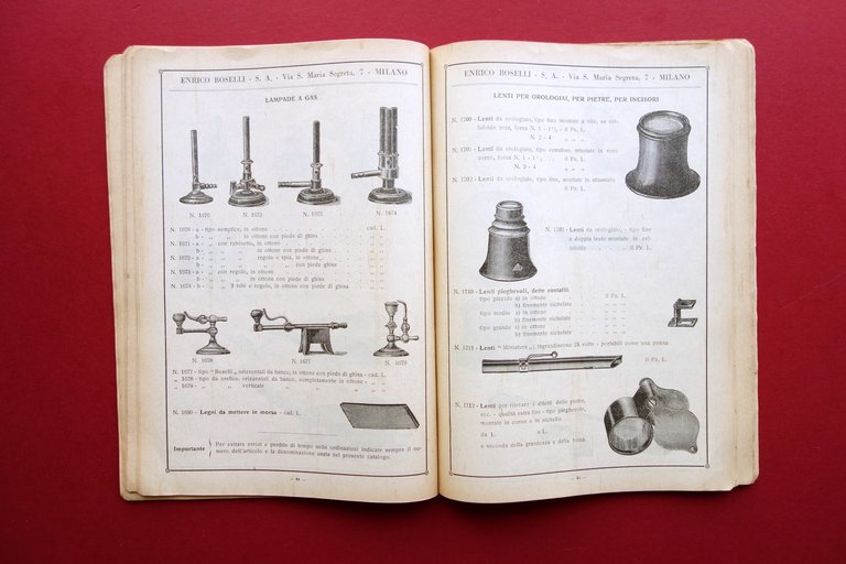 Catalogo Enrico Boselli Milano Macchine Utensili Oreficeria Meccanica 1928