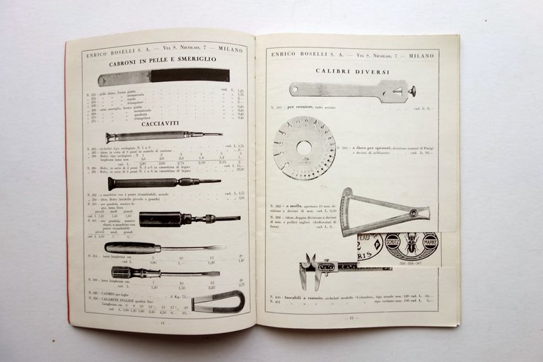 Catalogo Enrico Boselli Milano Macchine Utensili Oreficerie Gioielli 1934