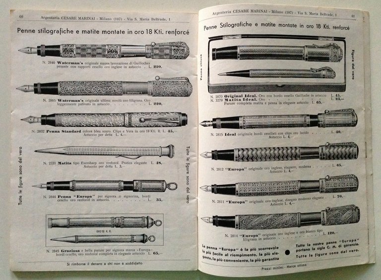Catalogo Fabbrica Cesare Marinai Argenteria da Regalo Milano 1934