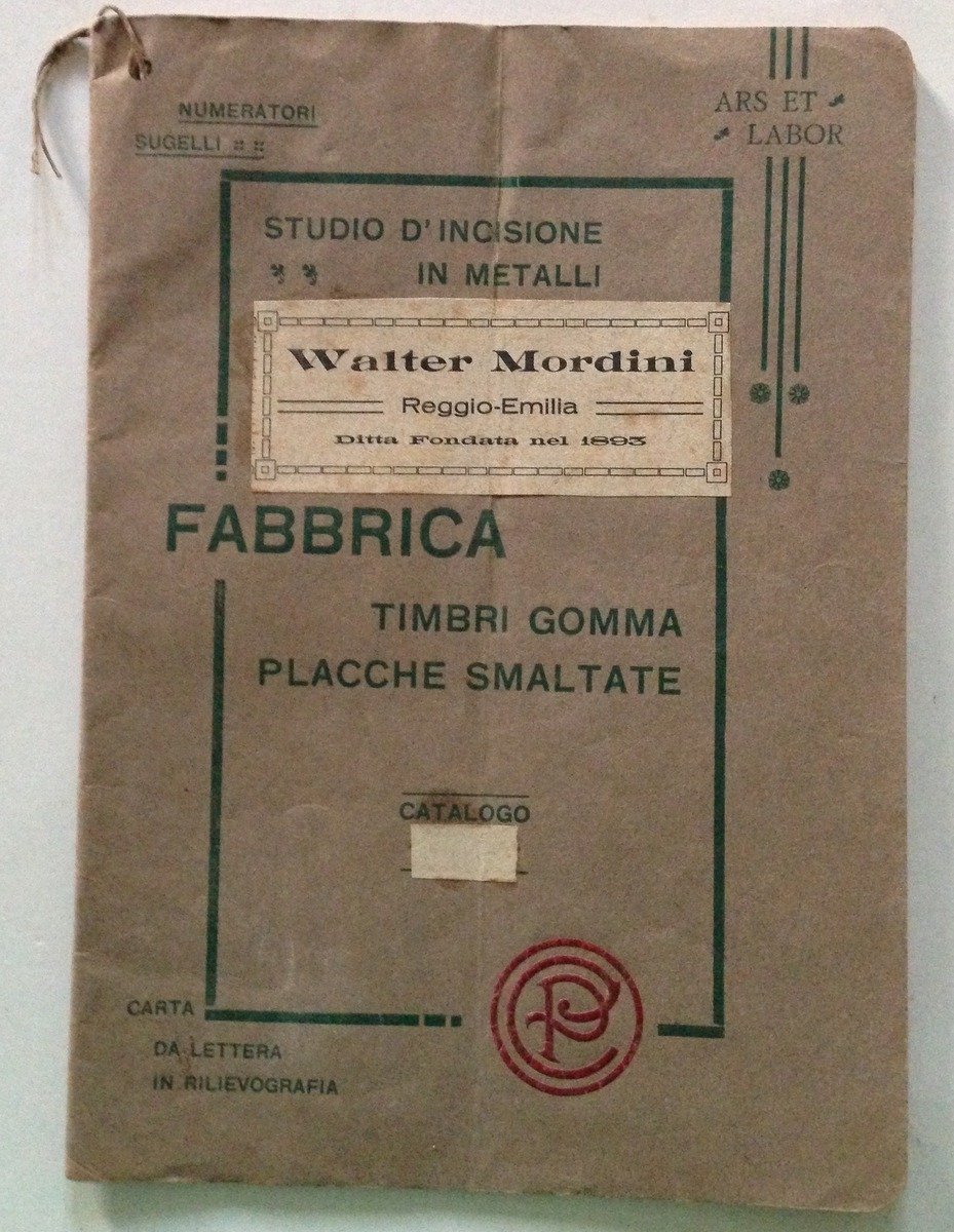 Catalogo Fabbrica Timbri Gomma Placche Smaltate Walter Mordini Reggio Emilia