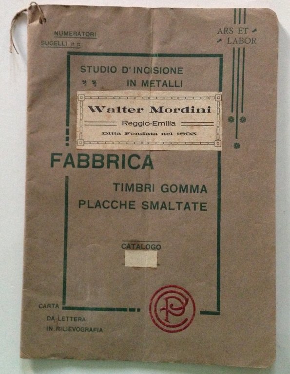 Catalogo Fabbrica Timbri Gomma Placche Smaltate Walter Mordini Reggio Emilia