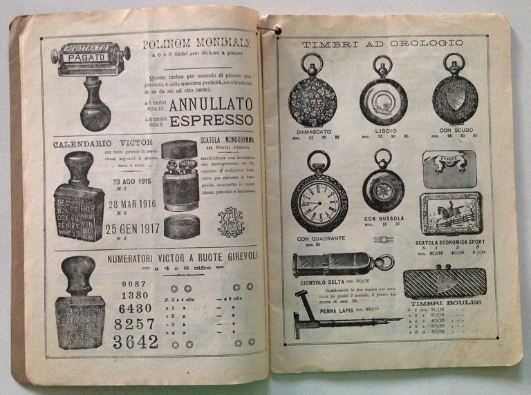 Catalogo Fabbrica Timbri Gomma Placche Smaltate Walter Mordini Reggio Emilia