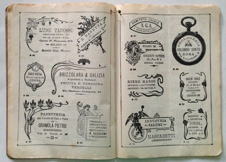 Catalogo Fabbrica Timbri Gomma Placche Smaltate Walter Mordini Reggio Emilia