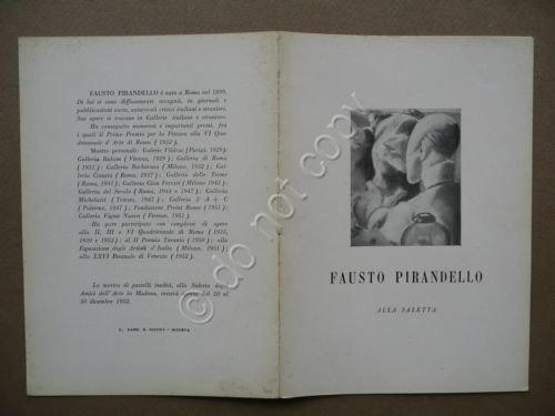 Catalogo Fausto Pirandello alla Saletta Amici dell'Arte Modena 1952 Pastelli | Immagine principale