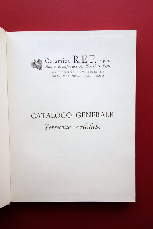 Catalogo Generale Terrecotte Artistiche Ceramica REF Ricceri Impruneta Firenze