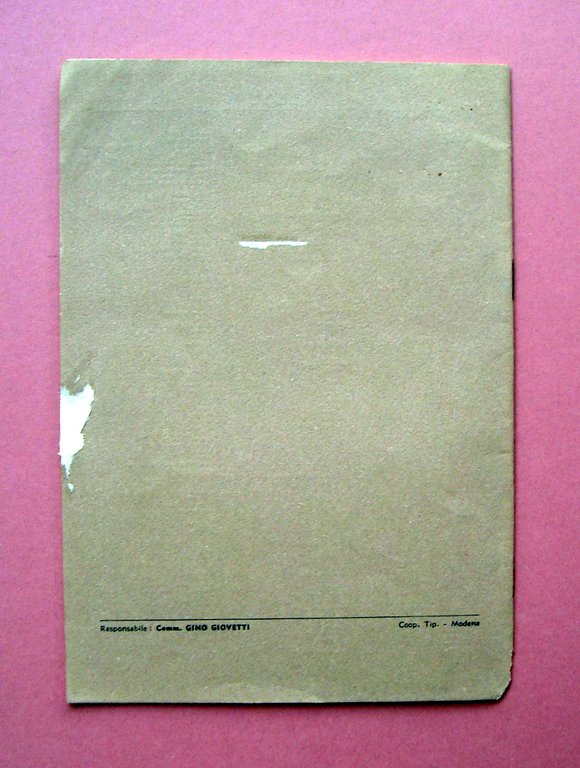 Catalogo Gino Giovetti orticoltore Autunno 1953 Spilamberto Vivai Piante Bulbi