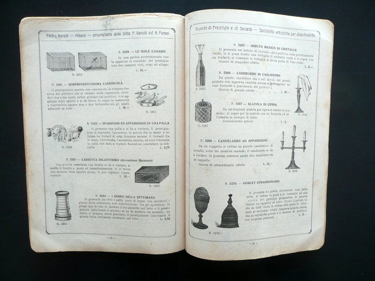 Catalogo Giochi di Prestigio Scherzi e Giuochi Vari Pietro Barelli …