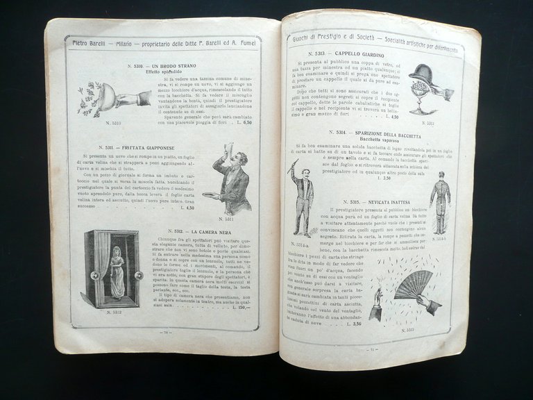 Catalogo Giochi di Prestigio Scherzi e Giuochi Vari Pietro Barelli …