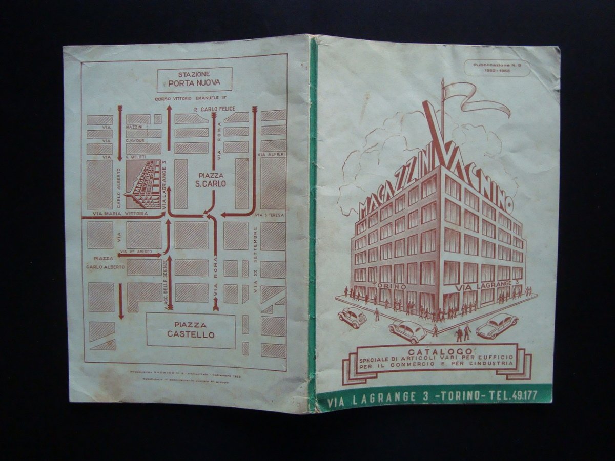 Catalogo industriale 1952 1953 Magazzini Vagnino Torino Articoli Ufficio