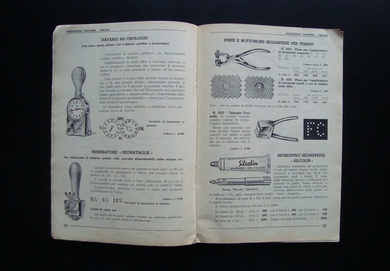 Catalogo industriale 1952 1953 Magazzini Vagnino Torino Articoli Ufficio