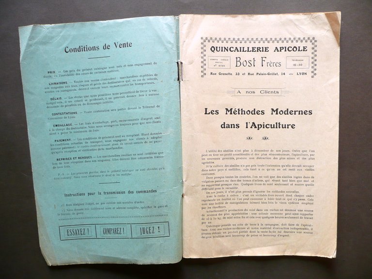 Catalogo Industriale Bost Freres Quincallerie Apicole Lyon 1922 Apicoltura