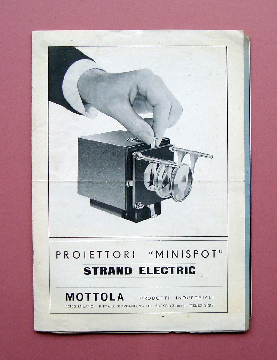 Catalogo Mottola Strand Electric Illuminazioni sceniche anni '50 '60 Cinema