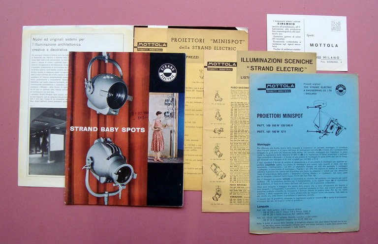 Catalogo Mottola Strand Electric Illuminazioni sceniche anni '50 '60 Cinema