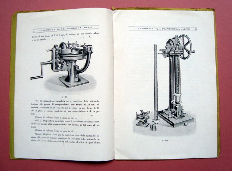 Catalogo n 168 La Filotecnica Milano 1910 ca Macchine Cementi …