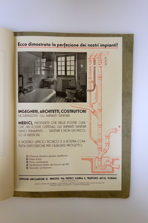 Catalogo Officine Meccaniche Penotti Torino 1932 Condizionamento Lavori Grafica