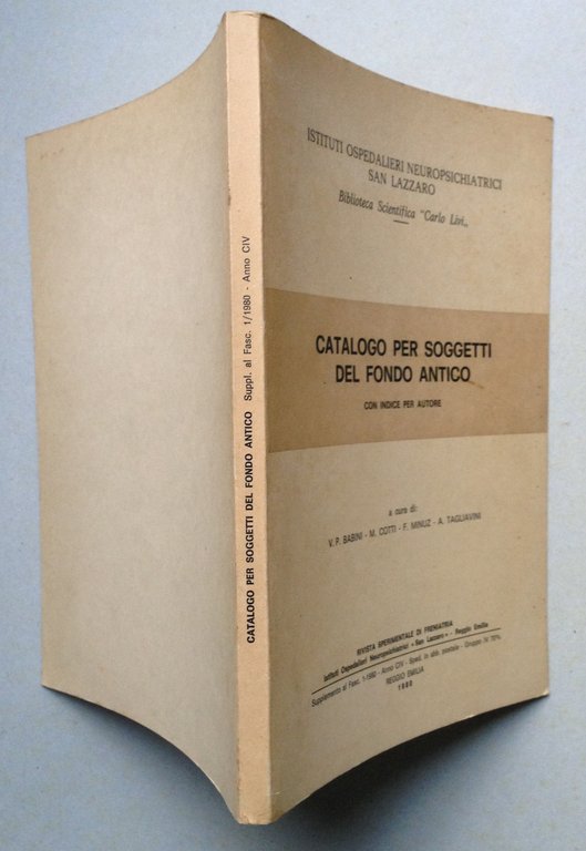 Catalogo per Soggetti del Fondo Antico con Indice per Autore … | Immagine Gallery 2