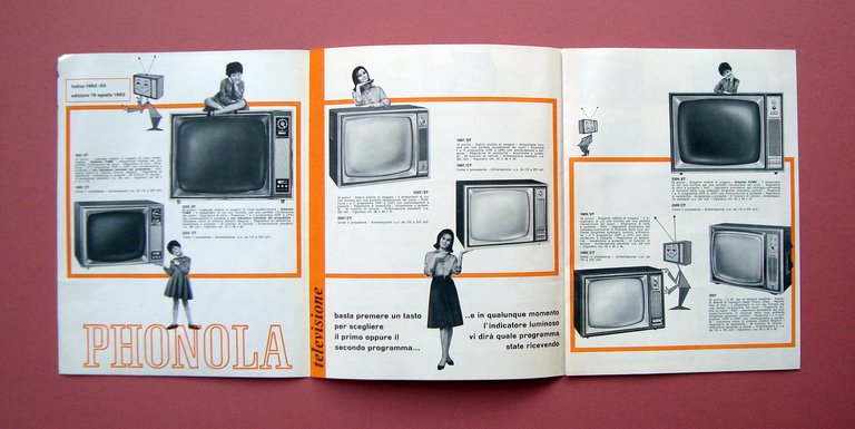 Catalogo Phonola 1962 Televisori Radio Transistor Radiofonografi